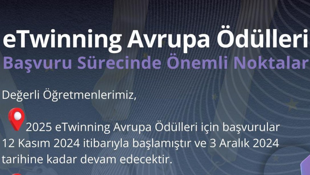 eTwinning Avrupa Ödülleri Başvuru Kılavuzu yayımlandı.